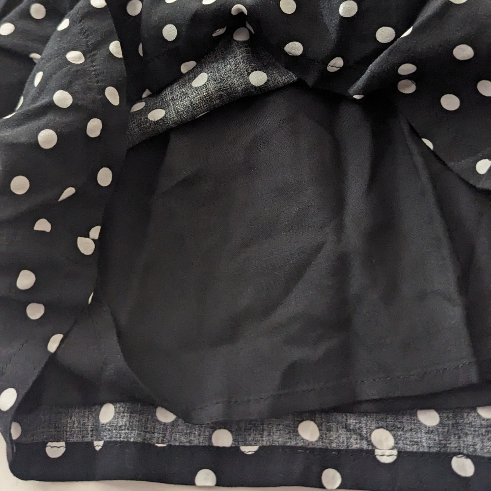 Abercrombie & Fitch Black & White Polka Dot Romper Skort Size Large - Picture 3 of 14